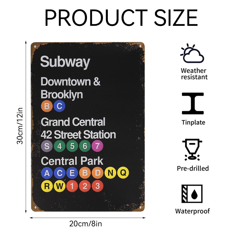 Amazon.com: FDKYOEK Subway Sign, 12 x 8 Inches New York Street
